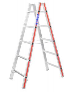 Dubbele ladder, tweezijdig beklimbaar Hymer 4023